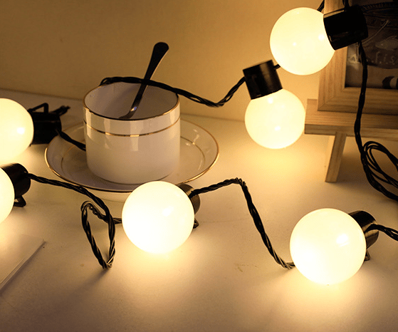Dekorative lyskæder, 20 LED-kugler, hvide