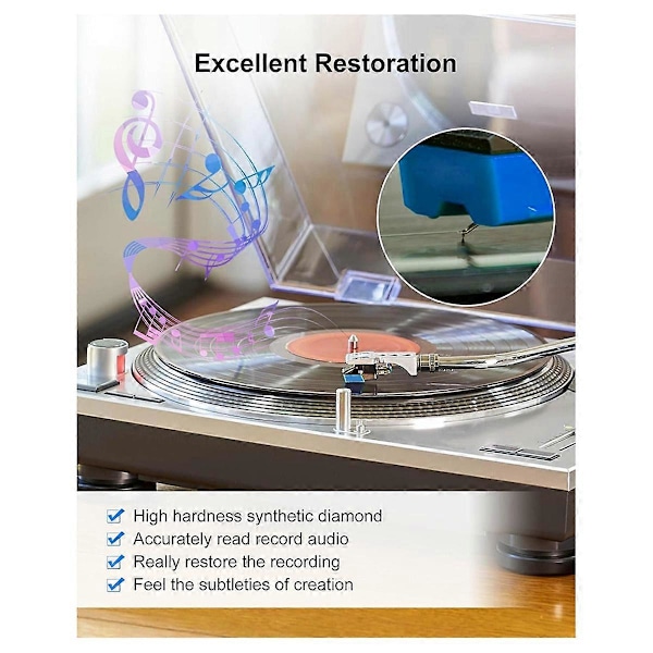 AT-VMN95E Levysoittimen Neula Audio-Technica Stylukselle, Elliptinen Levysoittimen Neula AT-LP120X:lle