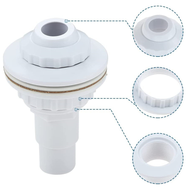 Passer til Hayward SP1023 1-1/2 tommer FIP overjordisk pool komplet returdyse fitting - 1 stk