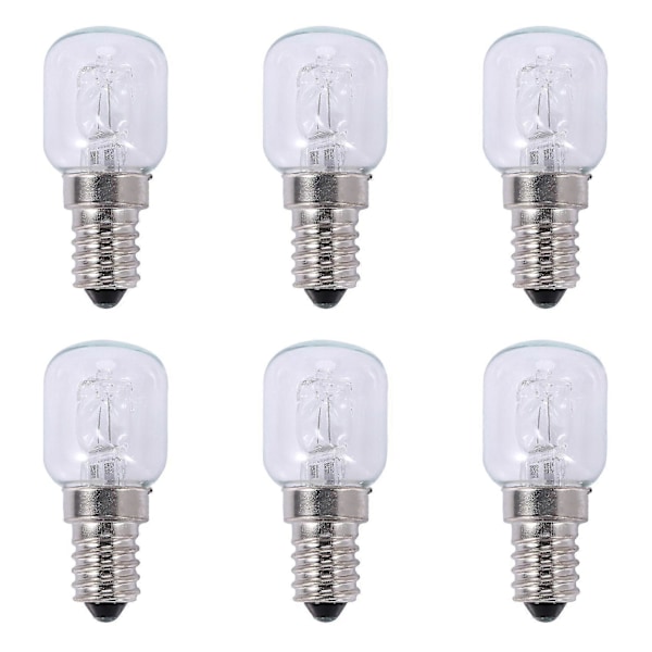 6 kpl E14 korkea lämpötila lamppu 500 astetta 25w halogeeni uuni lamppu E14 250v 25w kvartsi lamppu