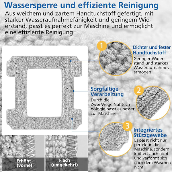 6 stk. rengøringspuder til Ecovacs Winbot W1 / W1 Pro / W2 / W2 Omni vinduesrobotter, vinduesrobot, vaskbar mikrofiber rengøringsklud