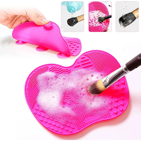 Dame makeup børste rengøringsskål Silikone Scrub Puff Beauty Tool (rosarød)