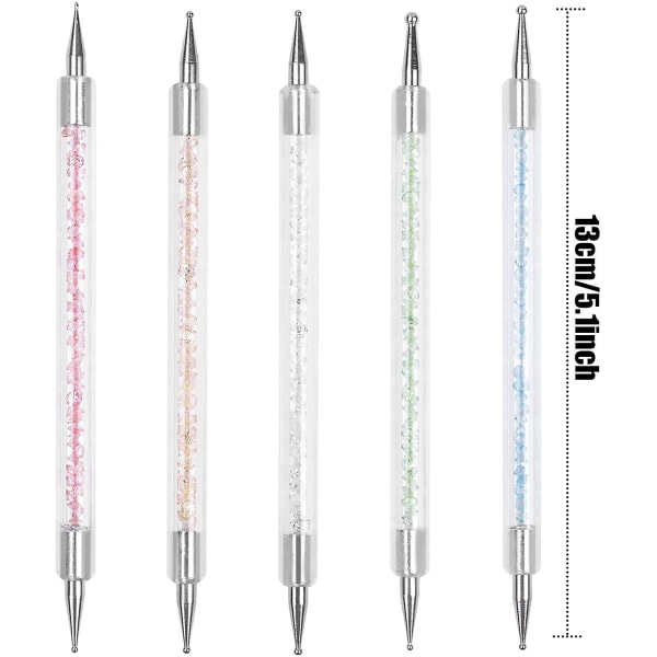 5 stk. Double Ended Nail Pen, Nail Dotting Pen, Nail Art Design Pen, Dotting Tools