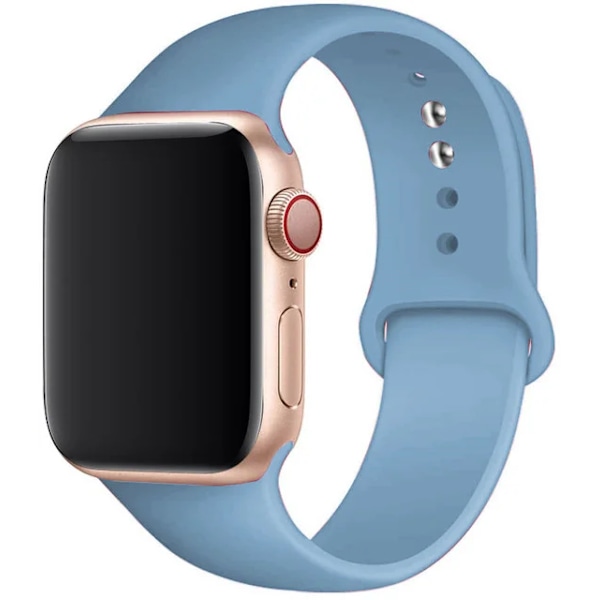 Silikonrem för Apple Watch Band 45mm 44mm 42mm 49mm 41mm 40mm 38mm armband iwatch Series 8 7 9 SE 4 3 5 Ultra 6 Kornblomma Cornflower