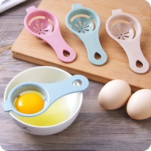 1 eggdeler, eggehviteseparator, 1 pakke eggeplomme proteinseparator i flere farger for baking og matlaging