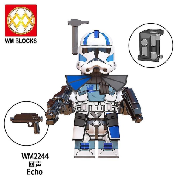 8 stk. Legion Clone Trooper Army Set Mini Captain Rex Jesse And Echo Star Captain Rex 501st Clone Trooper Wars Figurer Klodser