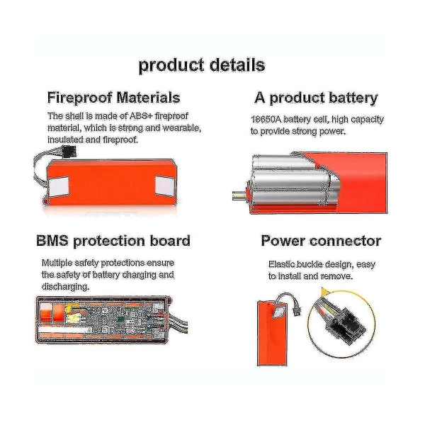 Brr-2p4s-5200s 14.4v 5200mah Robotstøvsuger Reservebatteri for S55 S60 S65 S50 S51 S5