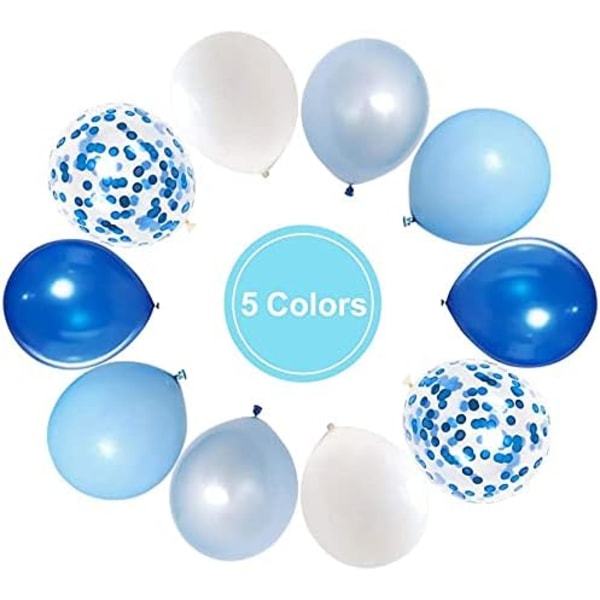 UNOEYSAT blå konfettiballonger 100 st 30 cm för pojkar Födelsedag Bröllop Baby Shower Party Dekoration