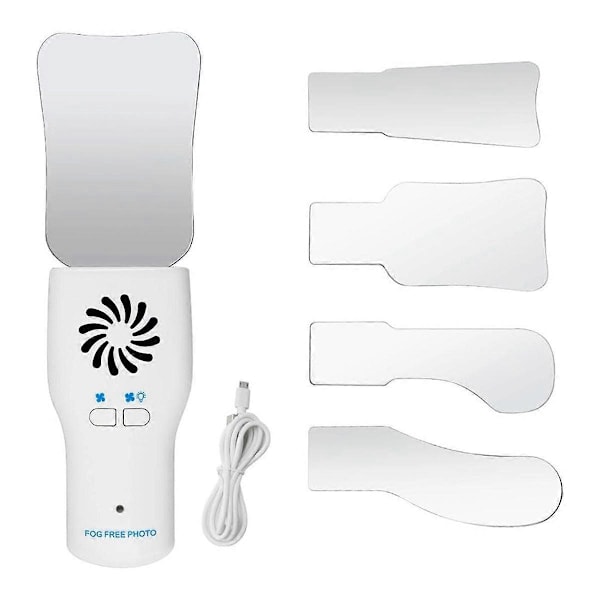 Anti-Immandetalj Spegelset Fog Free Intraoral Fotografering Rostfritt Stål Spegel med LED-Ljus Ortodontiska Reflektorer
