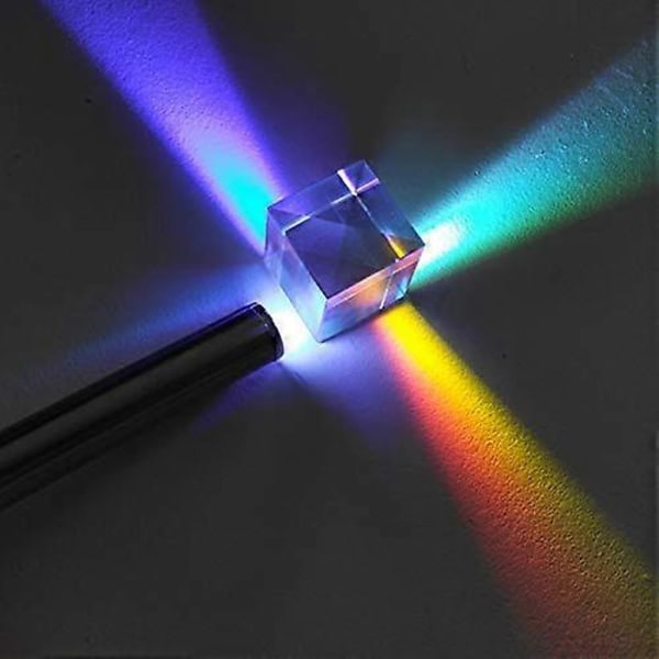 Dichroisk X-Cube Prisma RGB Dispersionsprisma til Fysik og Dekoration med Opbevaringsboks