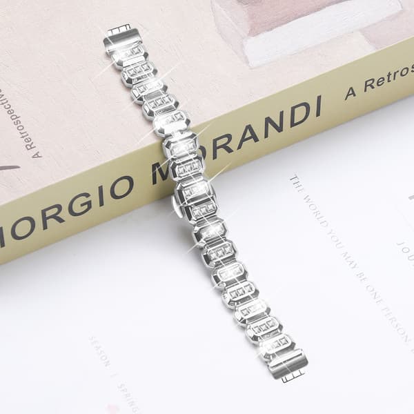 Fitbit Inspire Square Diamond Butterfly Buckle Silver