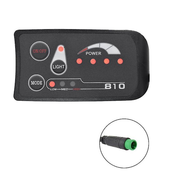 5PIN S810 E-cykelmätare LED-display IP65 36V UART för elcykel Elcykelmätare(36V)