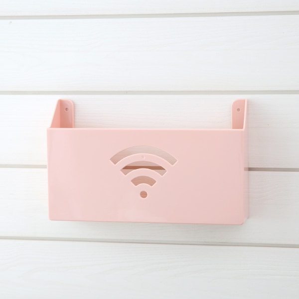 Hem Creative -WiFi Router Väggförvaringslåda -Väggdekoration -För mediaavskärmning, rosa