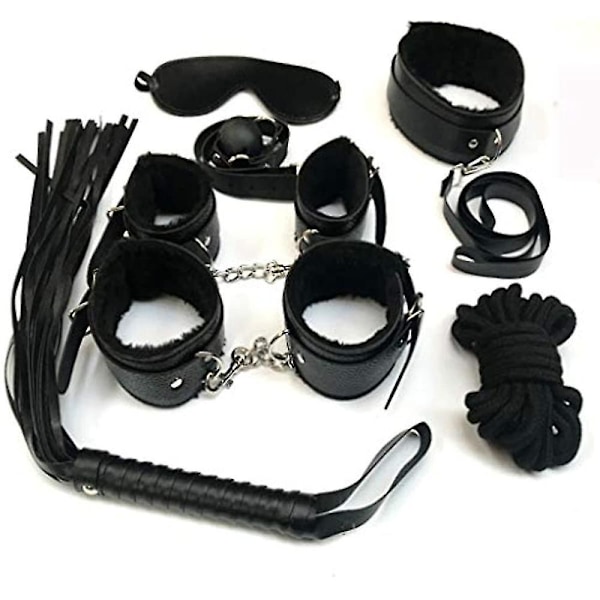 Zbzyxa Bundle Binding Set Av 7 Set Handbojor Nyckel Polis Cosplay Festtillbehör Cosplay Kostymtillbehör Låtsas Spela Handbojor Elastiska Låtsas