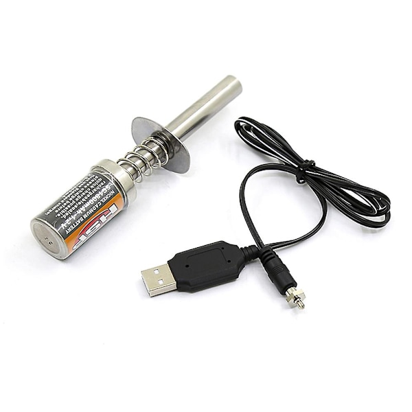 RC Nitro 1.2 V 1800Mah Rechargeable Glow Plug Starter Igniter DC USB Charger for Gas Nitro Engine P