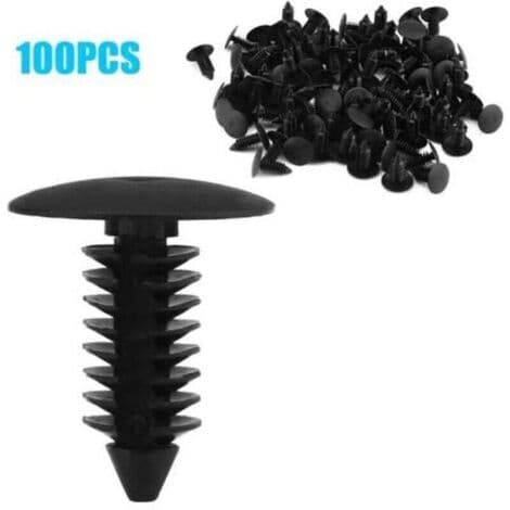 100 st plastnitklämmor, plastnitfästklämmor, bildörrklämmor, fästklämmor