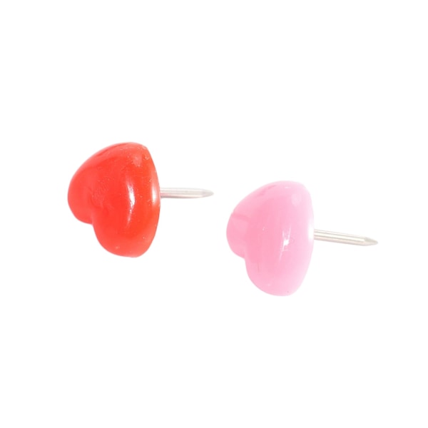50 STK Hjerte Push Pins, Røde Opslagstavler Tommelfinger Knapper, Pink Søde Vægknapper Dekorative til Kork B