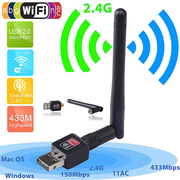 150 Mbps 2,4 GHz USB USB-Wifi-verkkosovitin W/antenni 802.11n_x005f_x000d_