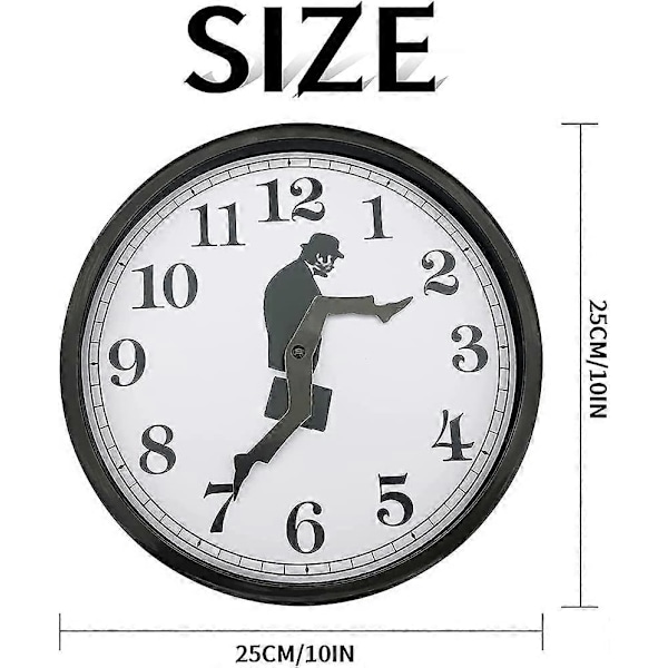 Kreative vægure, der arbejder, lydløse og uden tikken, Ministry of Silly Walks-ur, batteridrevet, rundt, kreativt urkunstværk til soveværelse, stue, C
