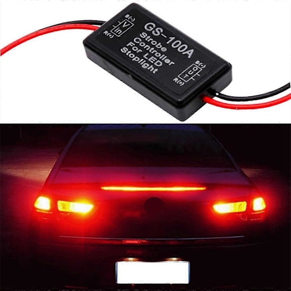 Flash Strobe Controller Bremselys Blinkmodul til Bil LED Bremselys Stoplys Lampe 12V
