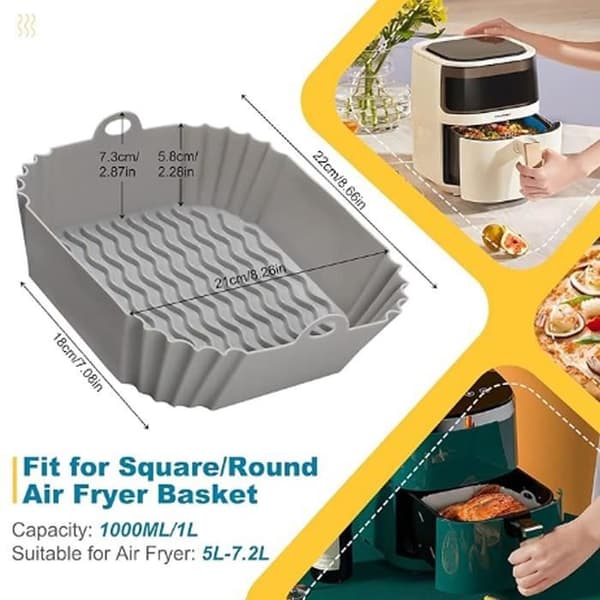 Airfryer Tilbehør Silikonform - 21 cm - Gjenbrukbar - Non-stick