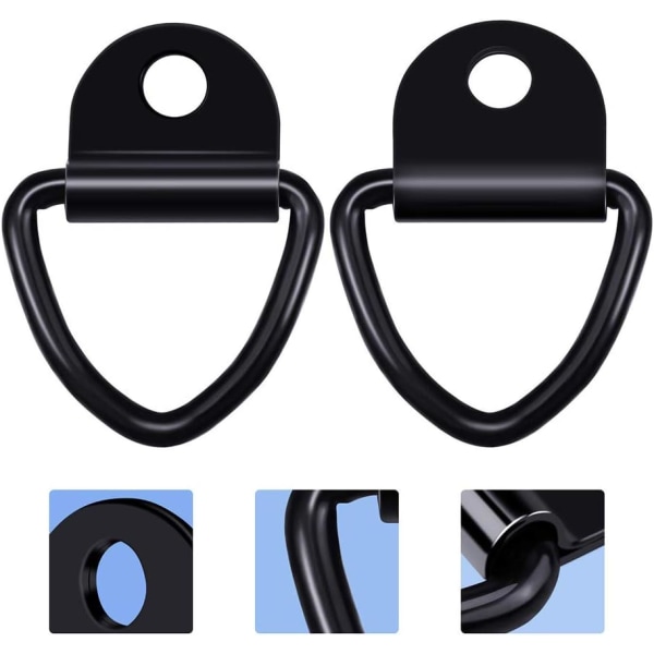 4 Pieces Tie Down Ring, D-Ring Ring Trailer,Heavy Duty Stainless Steel Tie Down Tie-Down Hook,Black