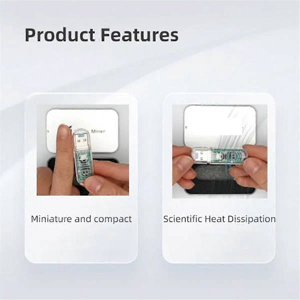 Lucky Miner V3 Tyst Gruvmaskin USB Gruvmaskin 74KH/S LV03 Mini Hemgruvmaskin Asic Gruvdrift