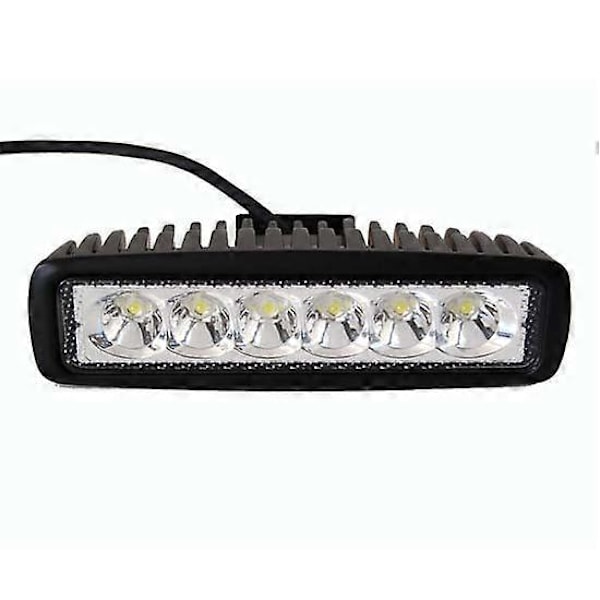 1 stk. 18W 6 LED Spot Arbejdslygte Bar Kørelys Offroad Klar Tågelygte