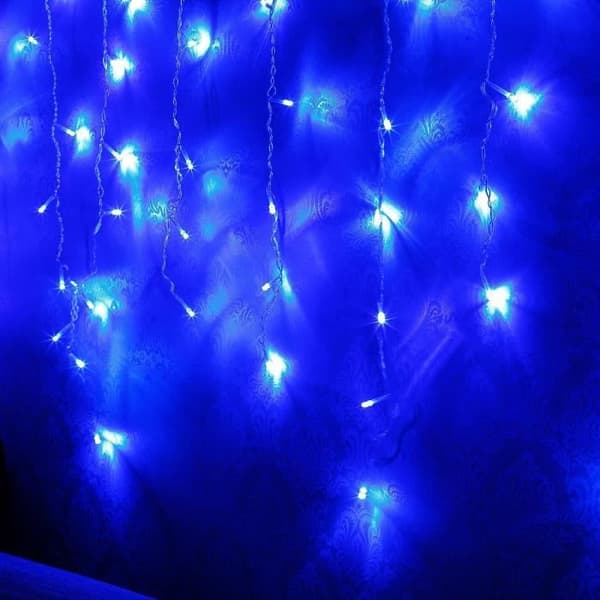 5m LED-stjernegardinlys, vanntett, trådløs fjernkontroll, 8 lysmoduser