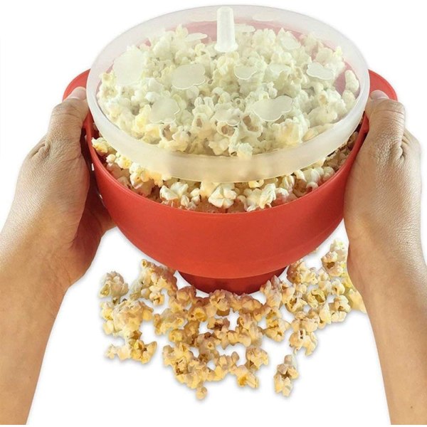 Popcorn Bowl silikoni kokoontaitettava-punainen