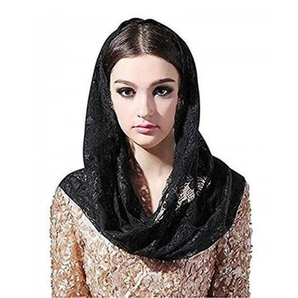 Chapel Veil Floral Latin Mass Head Covering Lace Scarf Mantilla Veils For Church (b)