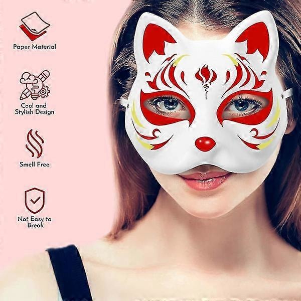 10 stk Therian Maske Katt Rev Maske Therian Halloween Maske Therian Kostyme For Barn Voksne Blanke Maske For Feriefest Therian