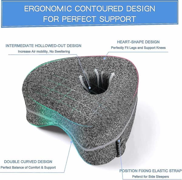 Benpude, Ergonomiske Side Sovende Puder, Memory Foam Knæpude Med Rem Til Sidesover, Le