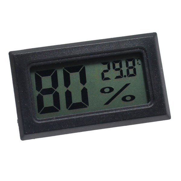 Multifunktionell digital hygrometer termometer stor LCD-skärm inomhustemperatur fuktighetsmätare med bakgrundsbelyst kalenderklockalarm (svart)