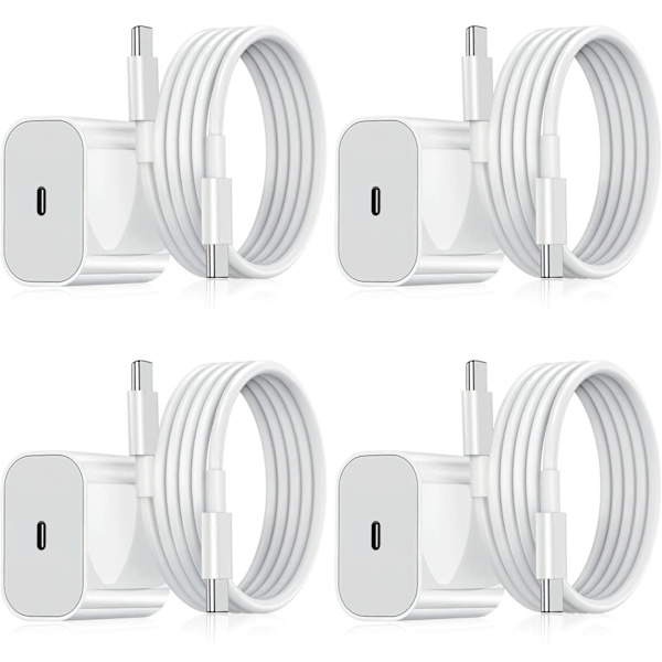 4-pak - Oplader til Samsung - Hurtigoplader - Adapter + Kabel 20W Hvid en one size (NT) 4-pak