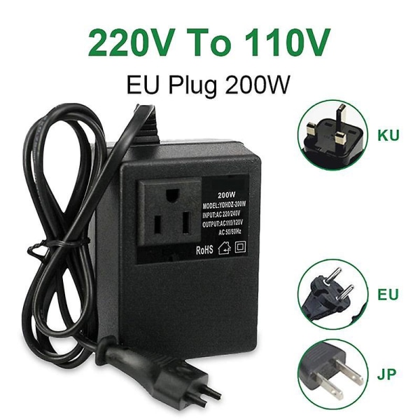 Spændingstransformator 220V til 110V AC trin-ned rejsetransformator