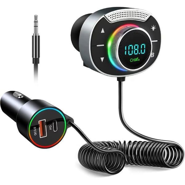 Bluetooth FM-sändare - 5.3 - Bluetooth 5.3 - PD30W+QC3.0 - Anpassningsbar RGB