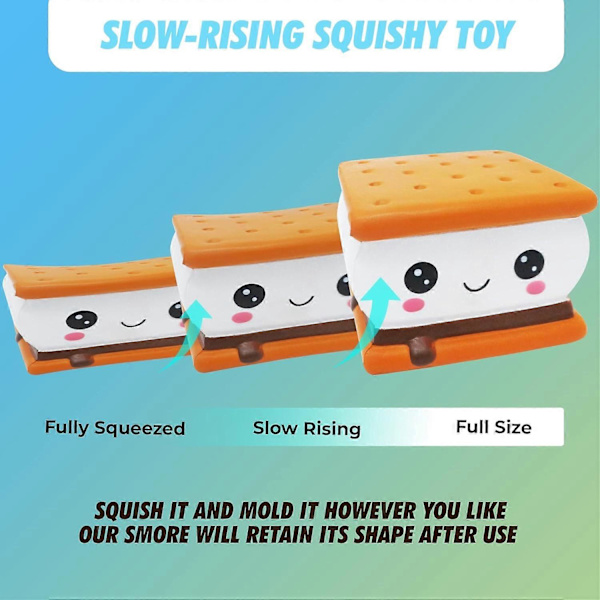 Serenilite Langsomt Stigende Duftende Squishy Legetøj - Sød og Knusbar Legetøj til at Klemme & Stressaflastning - 1 Styk (Smore)
