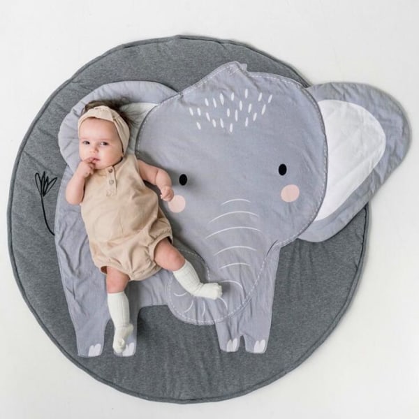 3D Animal Baby Rund Lekematte Krypematte Teppe Magematte Barne soveromsteppe - Swan, 1stk