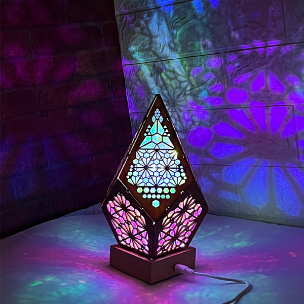 Bohemian Mosaic Starry Sky Floor Projections Lamp Table Bed