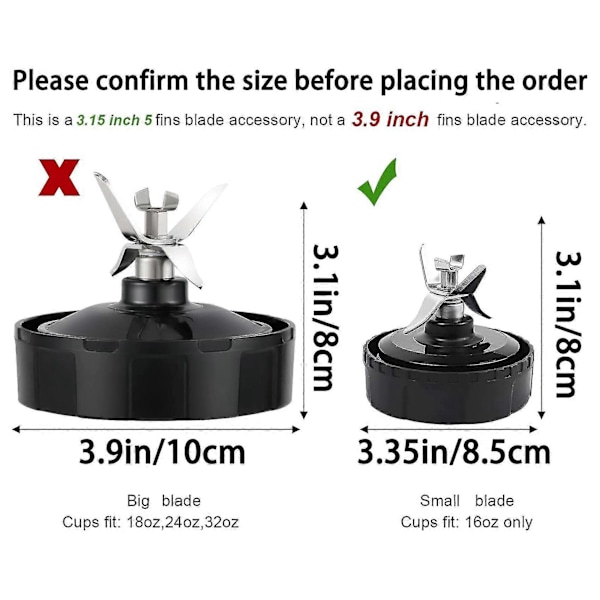 5-Fins Blenderblad til Ninja Blender QB3000, QB3000SSW-30, QB3000QR-30, QB3001SS-30, QB3000QBK, QB3004, QB3005
