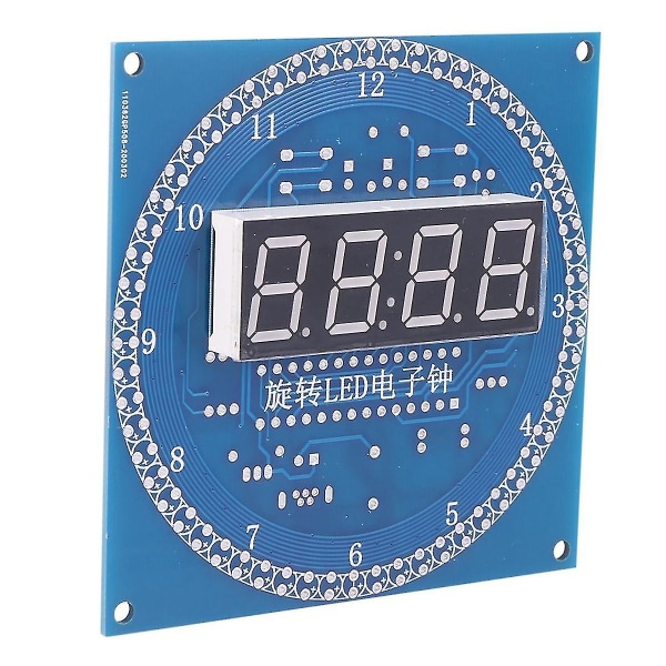 Diy roterende elektronisk klokke sett elektronisk krets grunnleggende eksperimentelt sett LED-skjerm alarmklokke