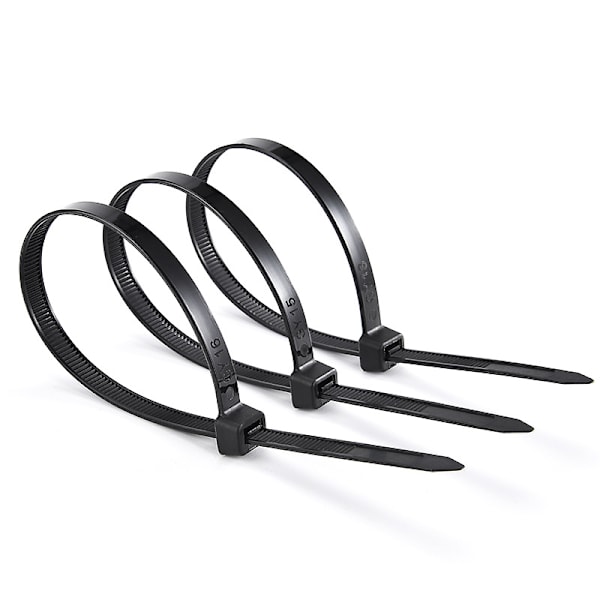 Nylonslangeklemmer - 7,8 x 400 mm - Svart (100 stk)