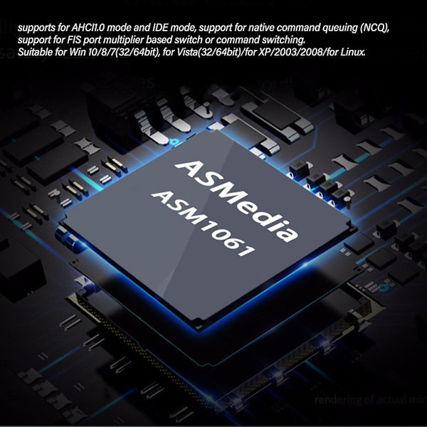 PCIe SATA 3.0 udvidelseskort til stationær computer - Stabil 6 Gbps transmission, Plug and Play-controller