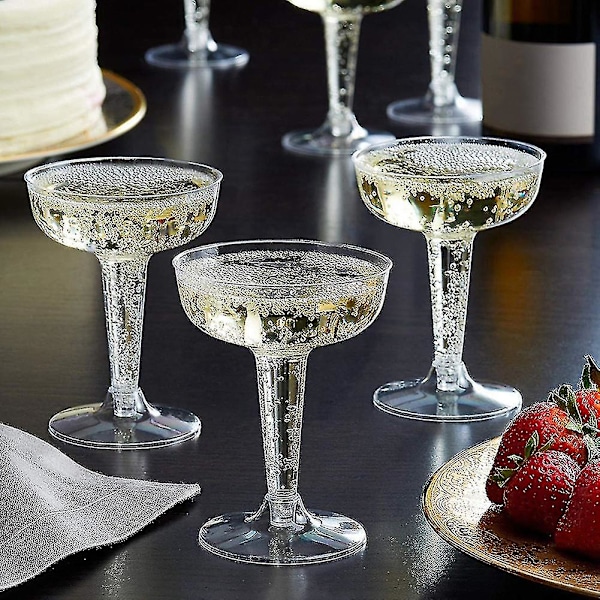 20 stk Klart Plast Champagne Glasser Kompatibel Fest Klart Plastkopp