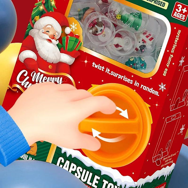 X'max Present Julklappar Gashapon Maskiner Med 6 Slumpmässiga Kapsel Leksaker Ägg Vridmaskin Kartonglåda Överraskning Blind Box