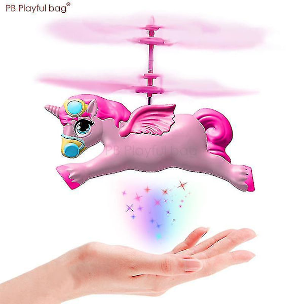 Ny flygende enhjørning sensorisk flymaskin Led Rc enhjørning drone barn hengende leker Usb lading gest sensor barn&#39;s gaver Ac59