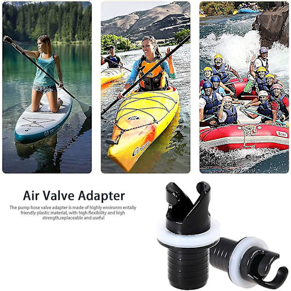 Båd Fodpumpe Slange Adapter, H-r Ventil Kajak Adapter Oppustelig Båd Ventiler Slange Adapter Konnektor,2stk