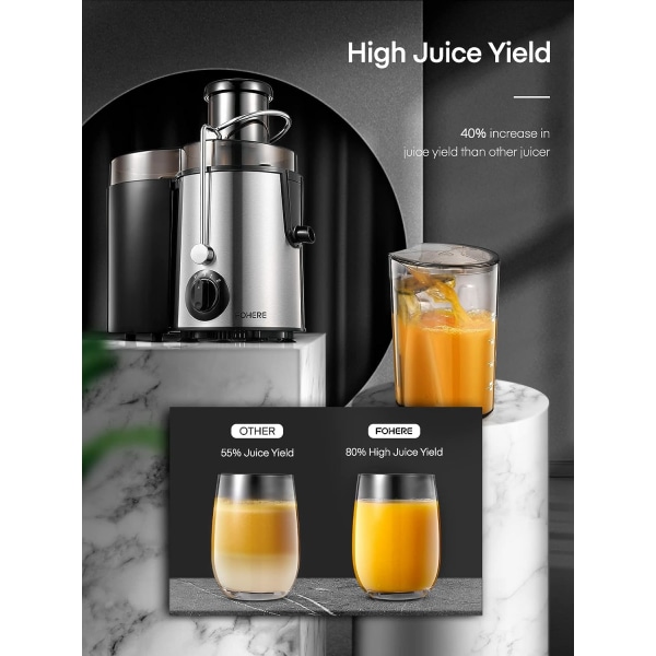 Grøntsags- og frugtjuicer, 3-trins kontrol juicer, nem at rengøre