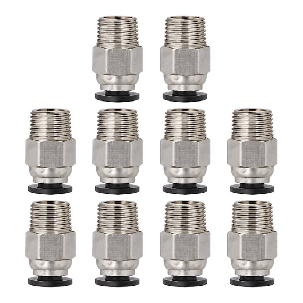 Ueetek 10 st PC4-M10 Hanarätt Pneumatisk PTFE-Slangkoppling för 3D-skrivare